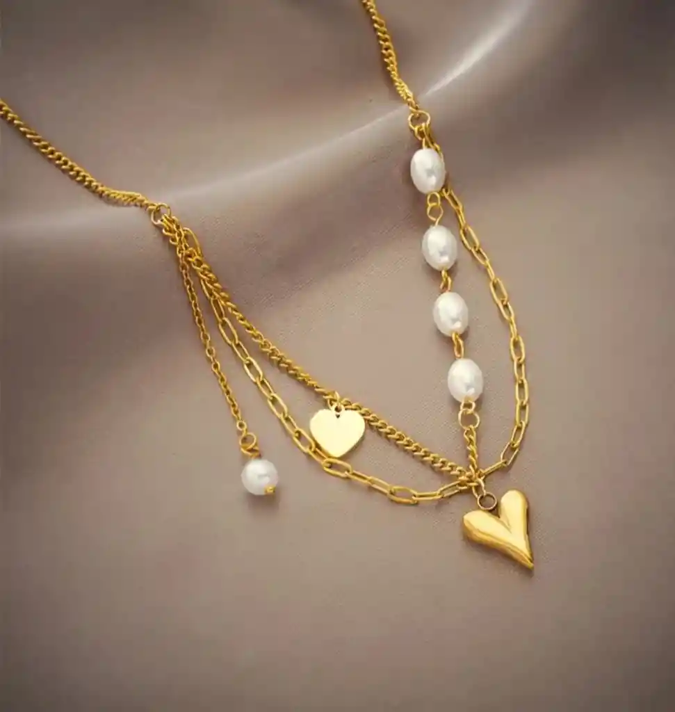 Cadena Corazón Perlado