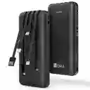 1hora Power Bank Batería Portátil 10.000mah 4 Cables Gar148