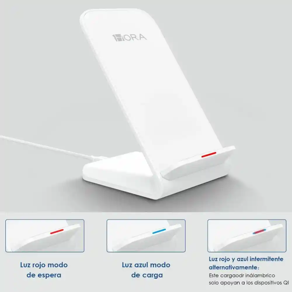 1hora Cargador Inalambrico Carga Rápida Universal Qi Gar157 - Blanco
