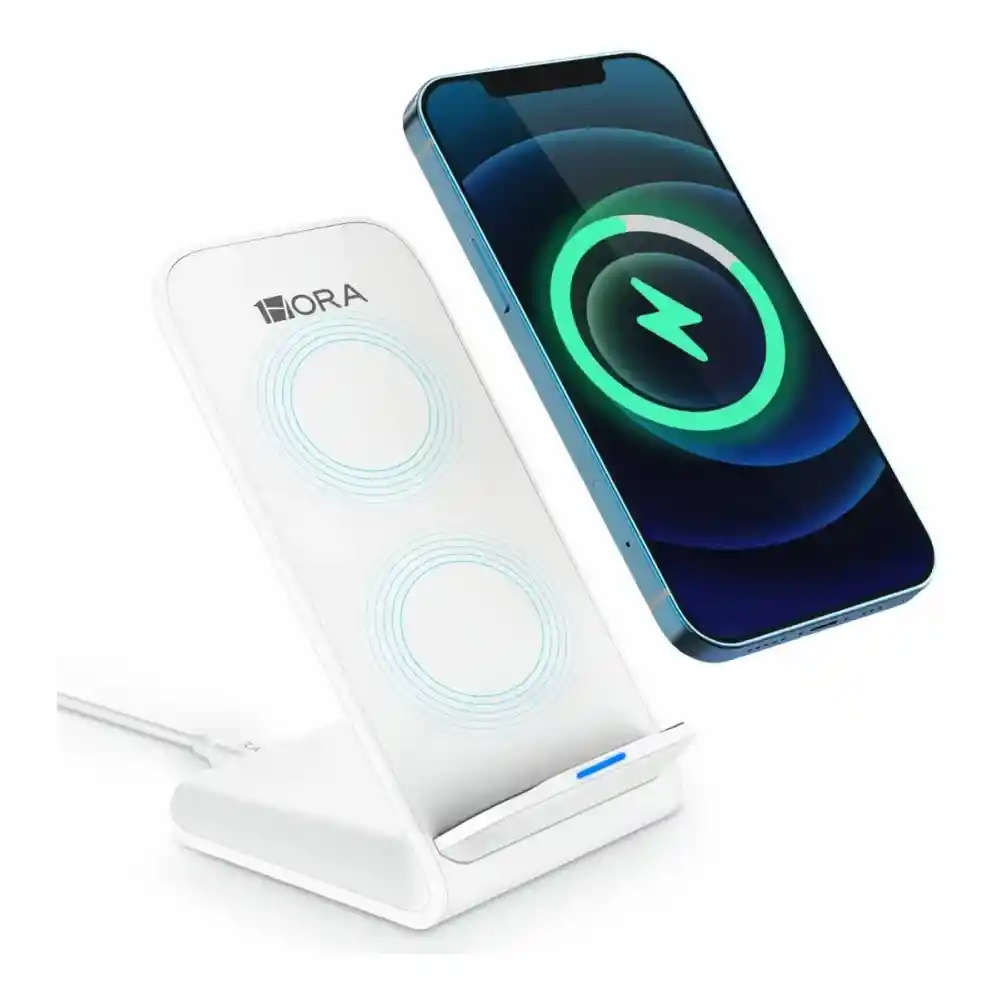 1hora Cargador Inalambrico Carga Rápida Universal Qi Gar157 - Blanco