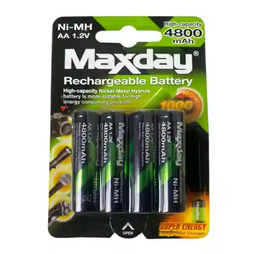 Pilas Recargables Aa X4 Unidades De 4800 Amp