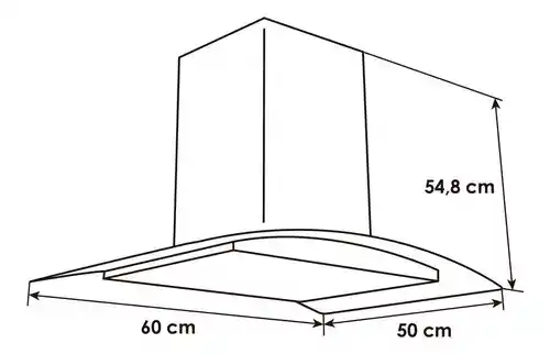 Campana Extractora Purificadora De Cocina Abba Crvc60 X Ac. Inox. De Pared 60cm X 56.8cm X 50cm Plateada 110v