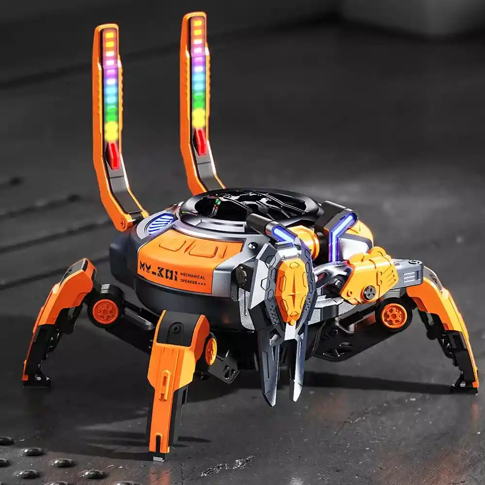 Parlante Bluetooth Cangrejo Nave Espacial Mecánico Naranja