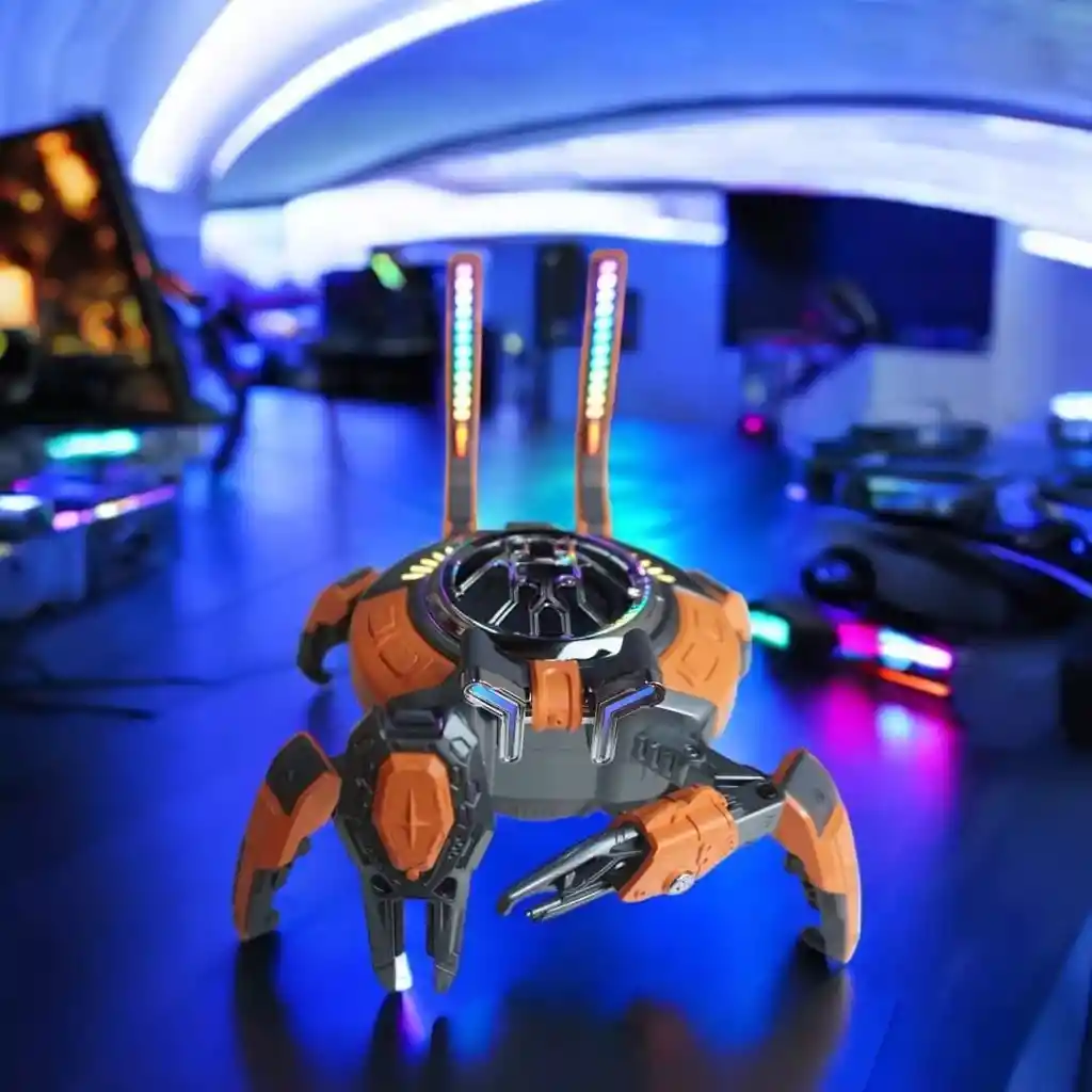 Parlante Bluetooth Cangrejo Nave Espacial Mecánico Naranja