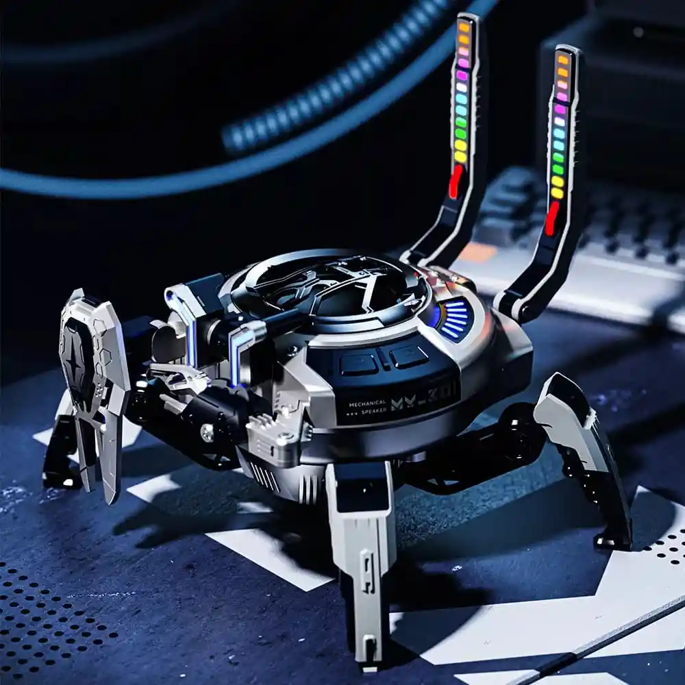 Parlante Bluetooth Cangrejo Nave Espacial Mecánico Azul