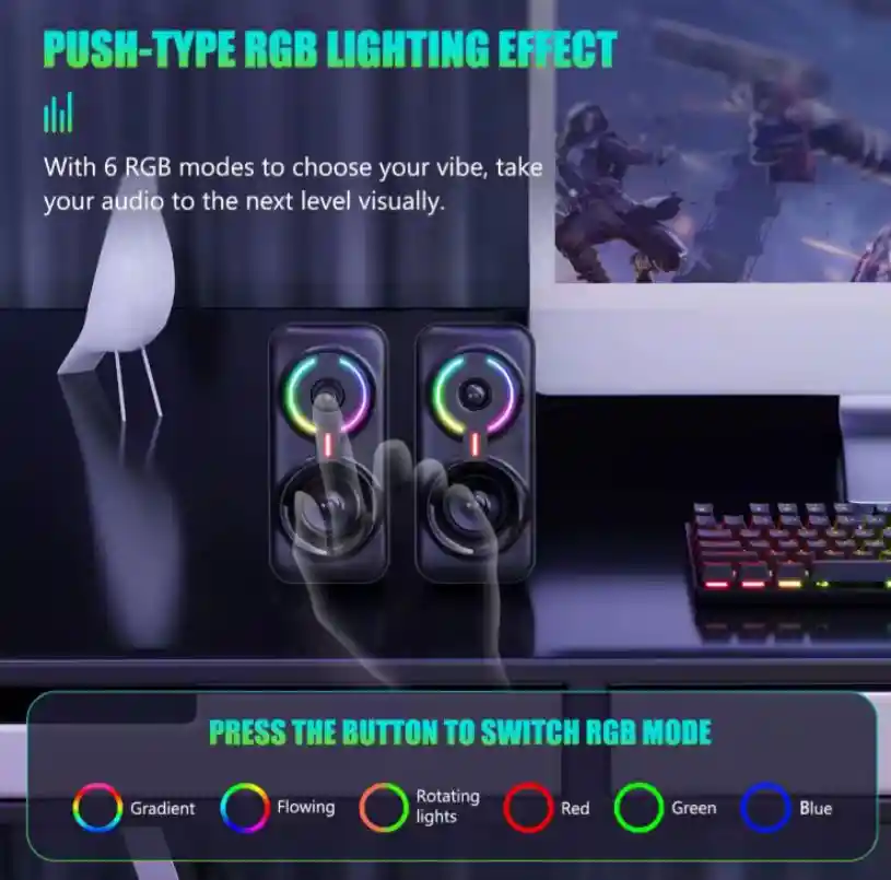 Parlantes Altavoces Gamer Onikuma L6 Bluetooth Luz Rgb 5w