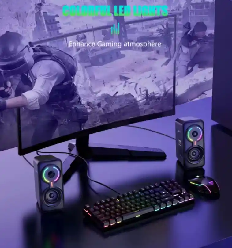 Parlantes Altavoces Gamer Onikuma L6 Bluetooth Luz Rgb 5w