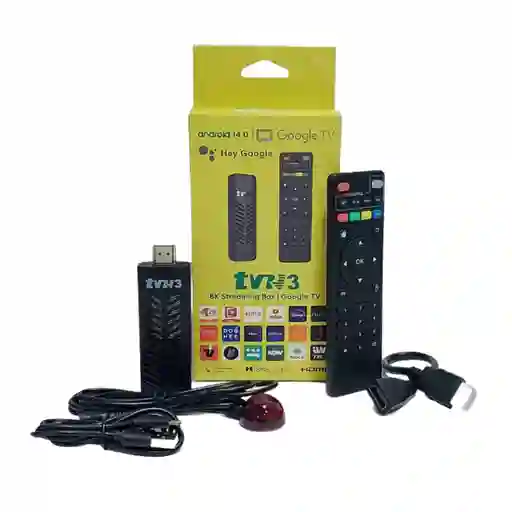 Dispositivo Convertido A Smar Tv Tv Box Tvr 3 Tipo Stick – Android 14.0 | 8k | Google Tv | Streaming Stick Con Control