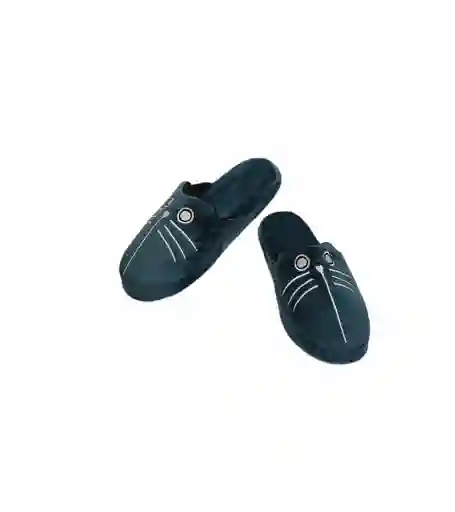 Pantufla Gato Abierta Gris Oscuro Adulto Talla 38-39