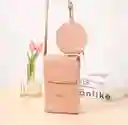 Bolso Billetera Porta Celular Visor Pantalla Táctil + Monedero - Rosa