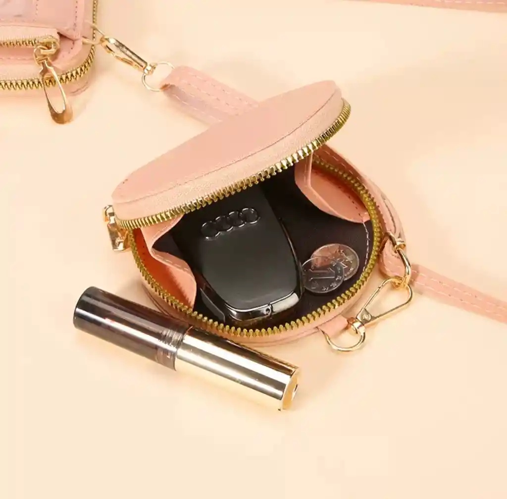 Bolso Billetera Porta Celular Visor Pantalla Táctil + Monedero - Cafe								