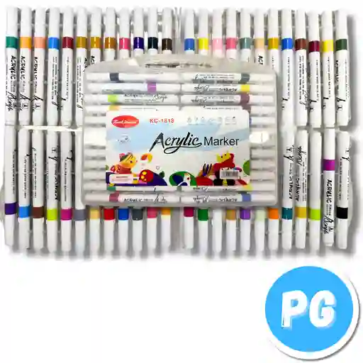Paquete Marcador Acrilico Touch X48 Unds Unipunta Delgada Marca En Piedras, Vidrio, Plastico, Ropa, Papel Ceramica Y Madera