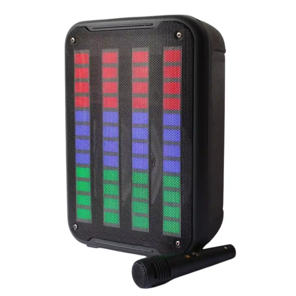 Parlante Inalambrico Potente Con Efectos Led Y Microfono