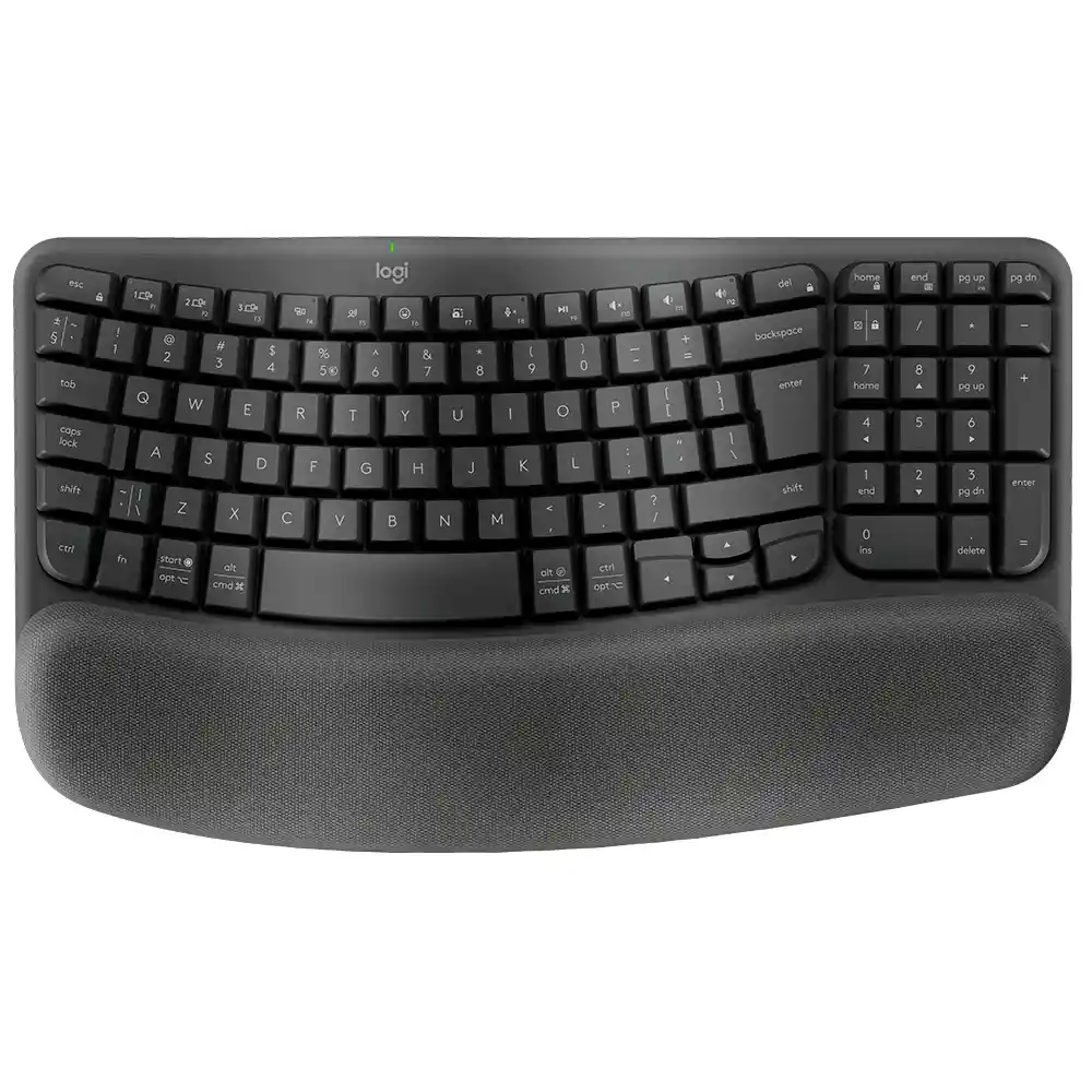 Teclado Inalámbrico Ergonómico Logitech Wave Keys Gris (inglés)