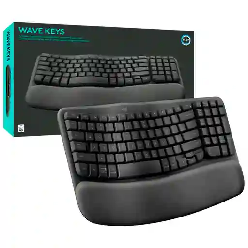 Teclado Inalámbrico Ergonómico Logitech Wave Keys Gris (inglés)