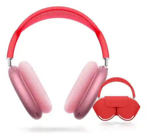 Diadema Audifonos Deportivos Cómodos Max Sound Gama Media Bluetooth Rojo Con Estuche
