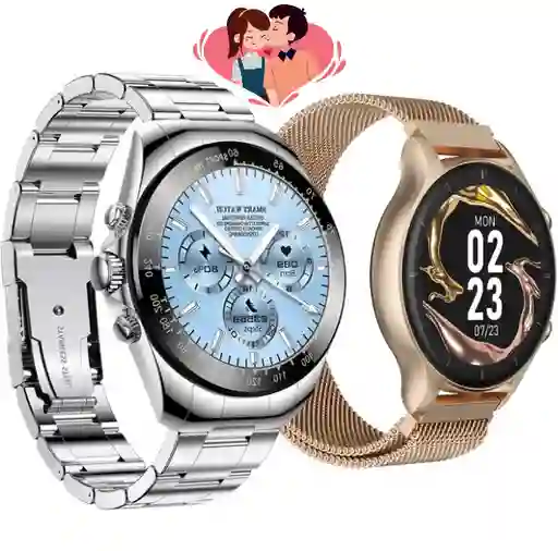 Combo Smartwatch Para Pareja Classic Original