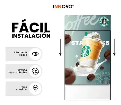 Marco Led Publicitario Aviso Aumenta Ventas Potente Iluminación 60x90 Con Soportes