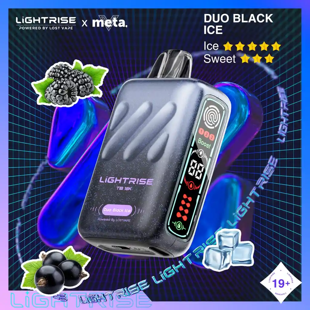 Vaper Lightrise Waka Duo Black Ice 18.000 Puffs