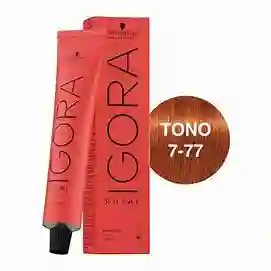 Tintura Igora Royal 7-77 Rubio Medio Cobrizo Intenso 60 G