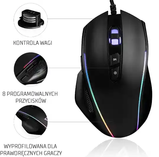 Combo Gamer Diadema Movisun + Mouse Gamer Trust Gxt 165