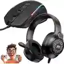 Combo Gamer Diadema Movisun + Mouse Gamer Trust Gxt 165