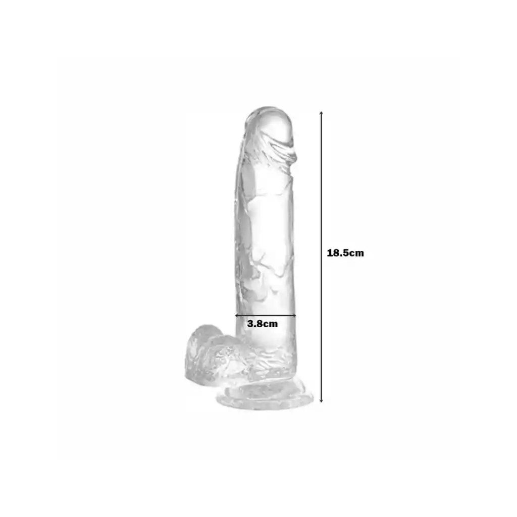 Dildo Encantador Jelly Transparente 18,5 Cm