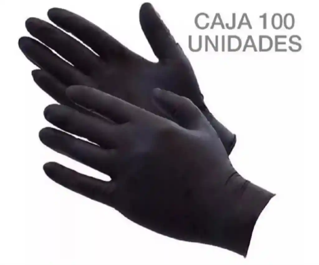 Guantes De Nitrilo Negro Caja 100 Unidades Talla S