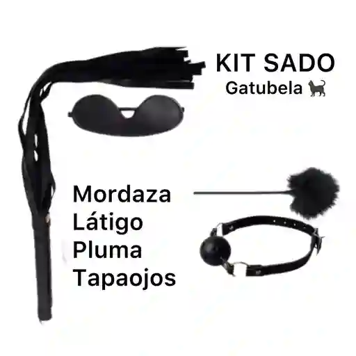 Kit Sadomasoquista 4 Piezas Color Negro