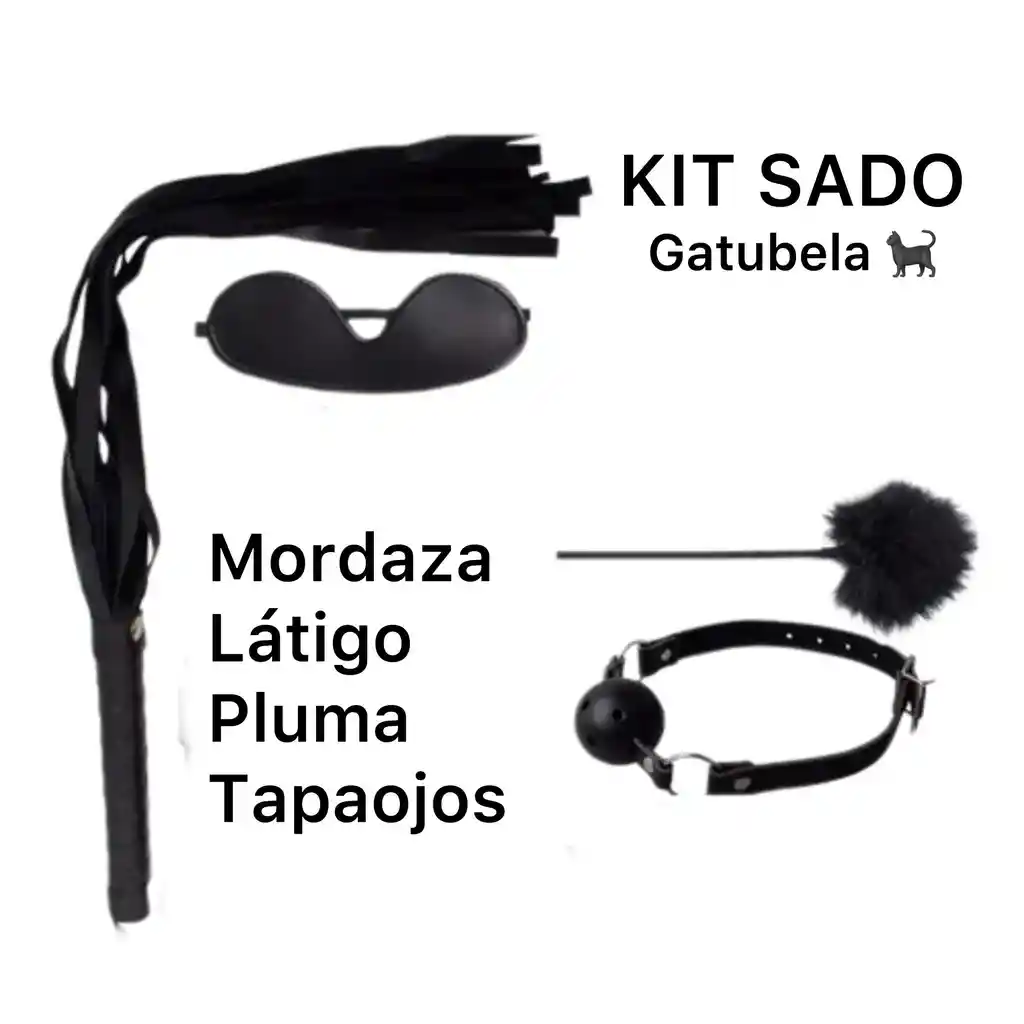 Kit Sadomasoquista 4 Piezas Color Negro