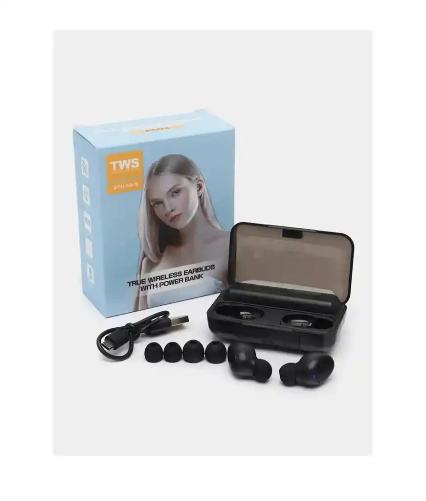 Audífonos In-ear Inalámbricos Bluetooth F9-5 Negro Power Banck