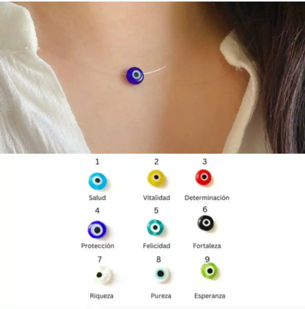 Collar Hilo Invisible Ojo Turco
