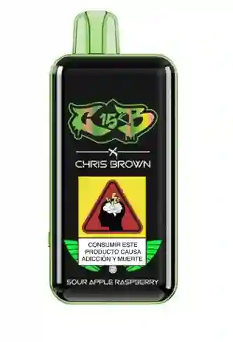 Vapeador Chris Brown 15.000 Puffs Sour Apple Rasberry