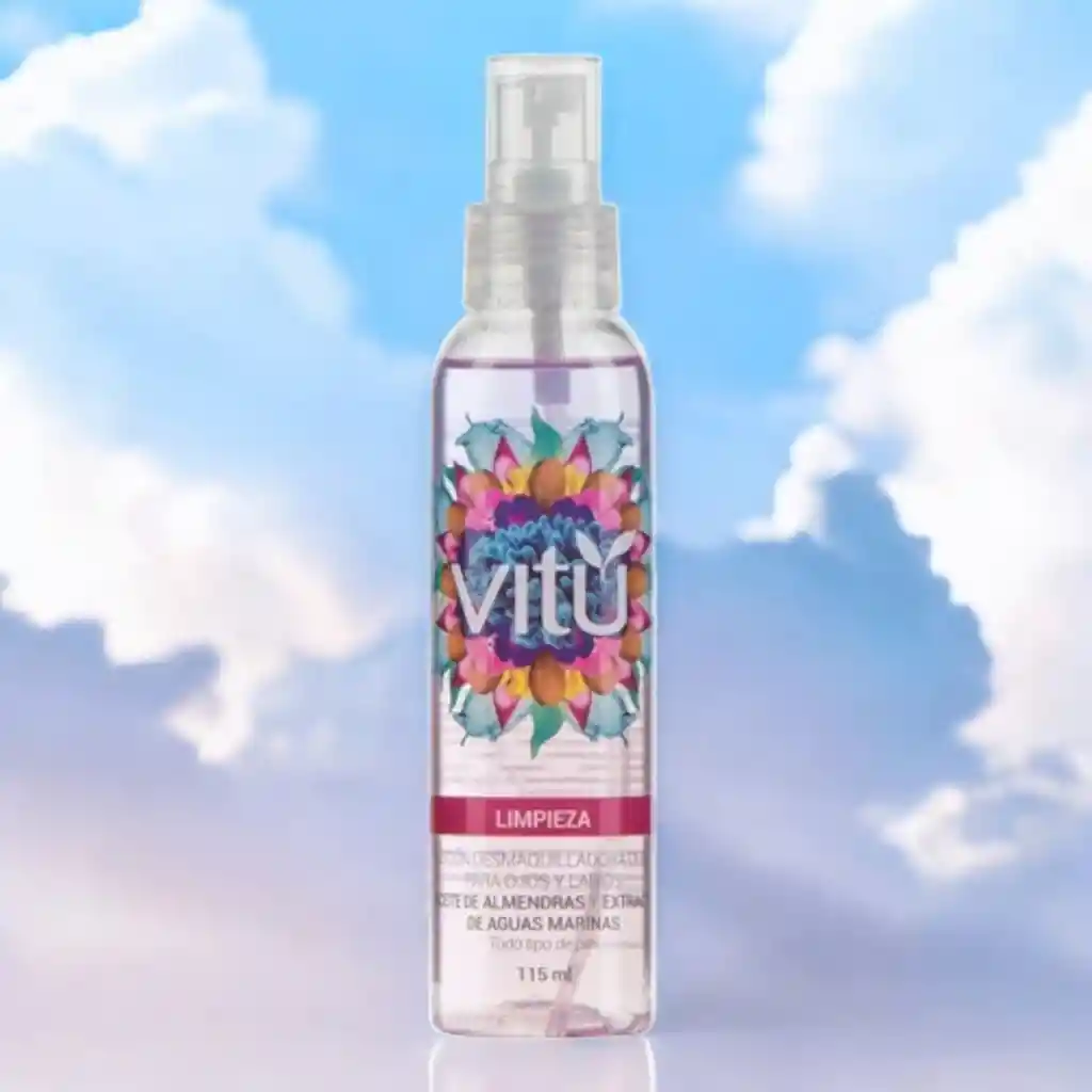 Loción Desmaquilladora Dual Vitu Para Ojos Y Labios Con Aceite De Almendras Y Extractos De Algas Marinas