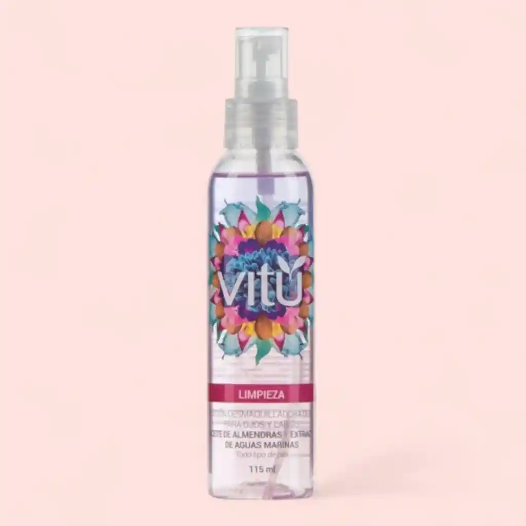 Loción Desmaquilladora Dual Vitu Para Ojos Y Labios Con Aceite De Almendras Y Extractos De Algas Marinas