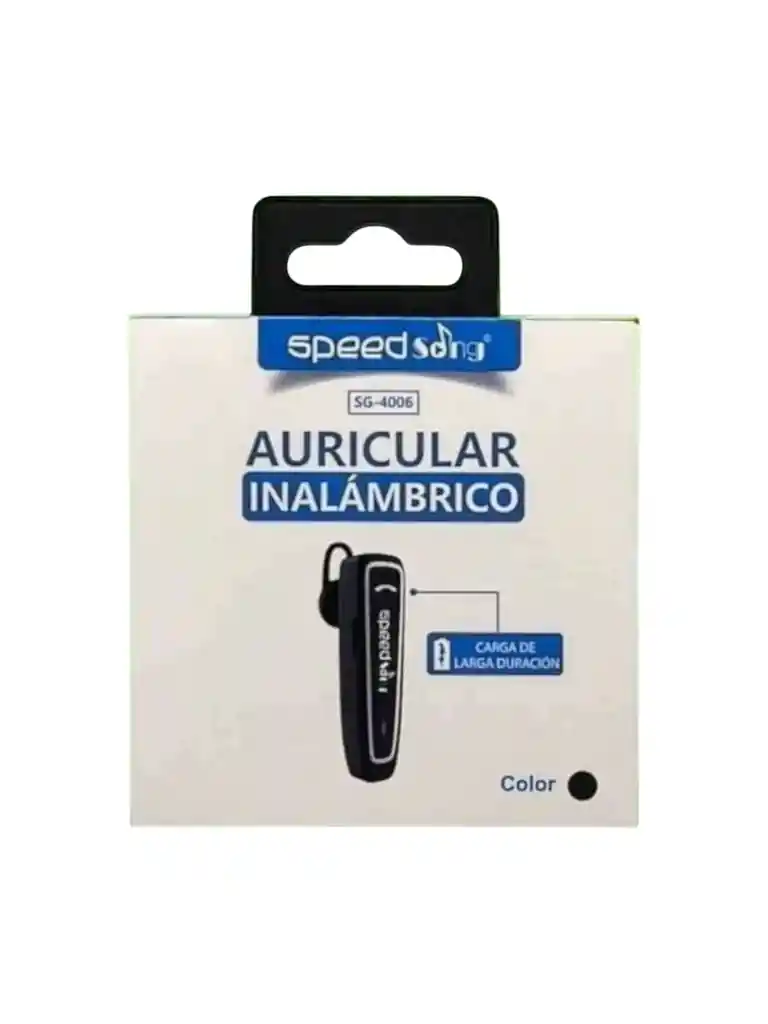 Bluetooth Auricular Inalambrico Speed Song Larga Duración Sg-4006