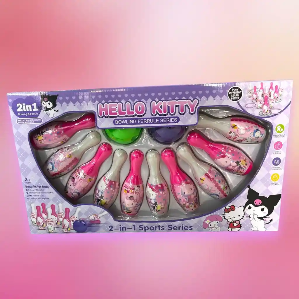 Juego De Bolos Césped De 12 Pines De Hello Kitty