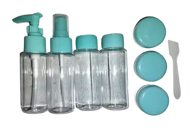Kit De 7 Tarritos Viajeros Para Reenvasar Colores Surtidos