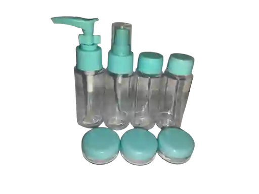 Kit De 7 Tarritos Viajeros Para Reenvasar Colores Surtidos