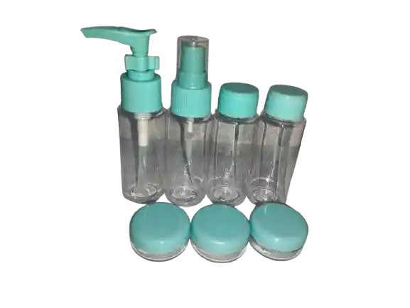 Kit De 7 Tarritos Viajeros Para Reenvasar Colores Surtidos