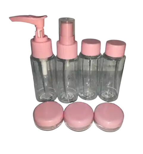 Kit De 7 Tarritos Viajeros Para Reenvasar Colores Surtidos