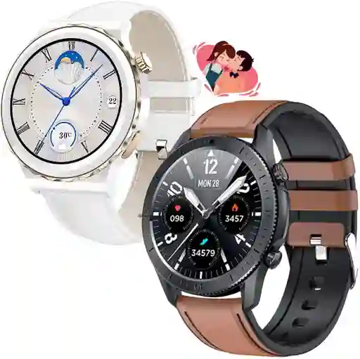 Combo Smartwatch Para Pareja Anita + Sk5