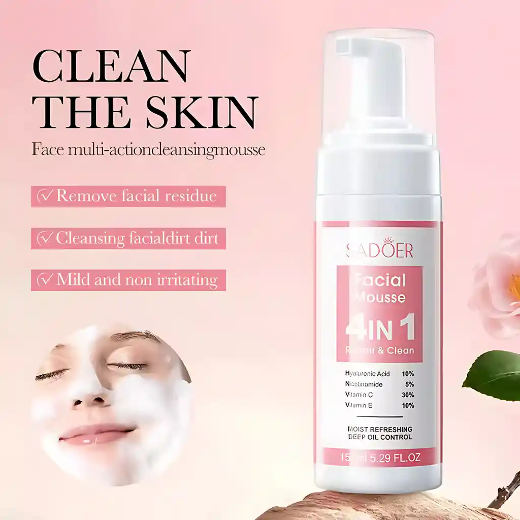 Espuma Limpiadora Facial 4 En 1 Sadoer