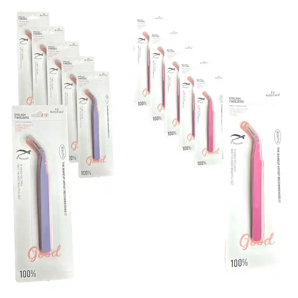 Box Pinza Para Pestañas X12 Unidades
