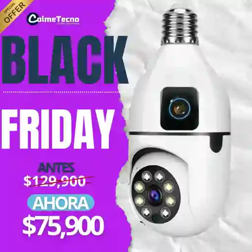 Cámara De Seguridad Bombillo Robot 2 Lentes Wifi 2.4 V380