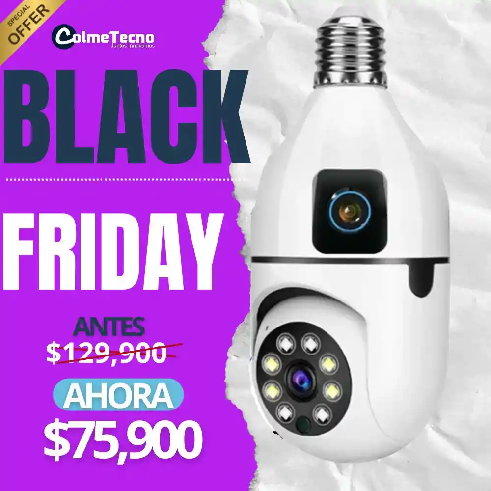 Cámara De Seguridad Bombillo Robot 2 Lentes Wifi 2.4 V380