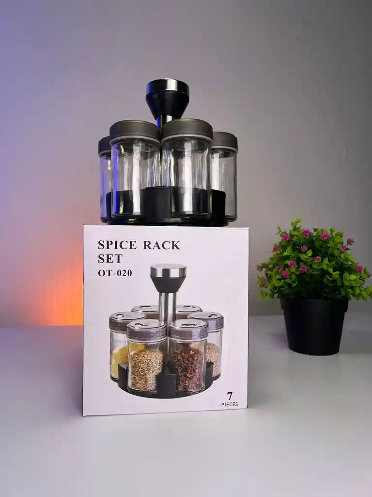Set Giratorio De Condimentos Especias, 6 Recipientes