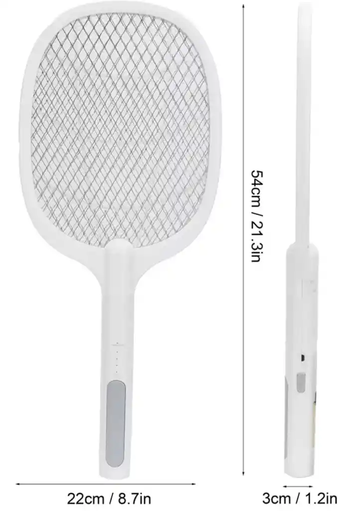 Raqueta Mosquitos Insectos Led Base Color Blanco 110v