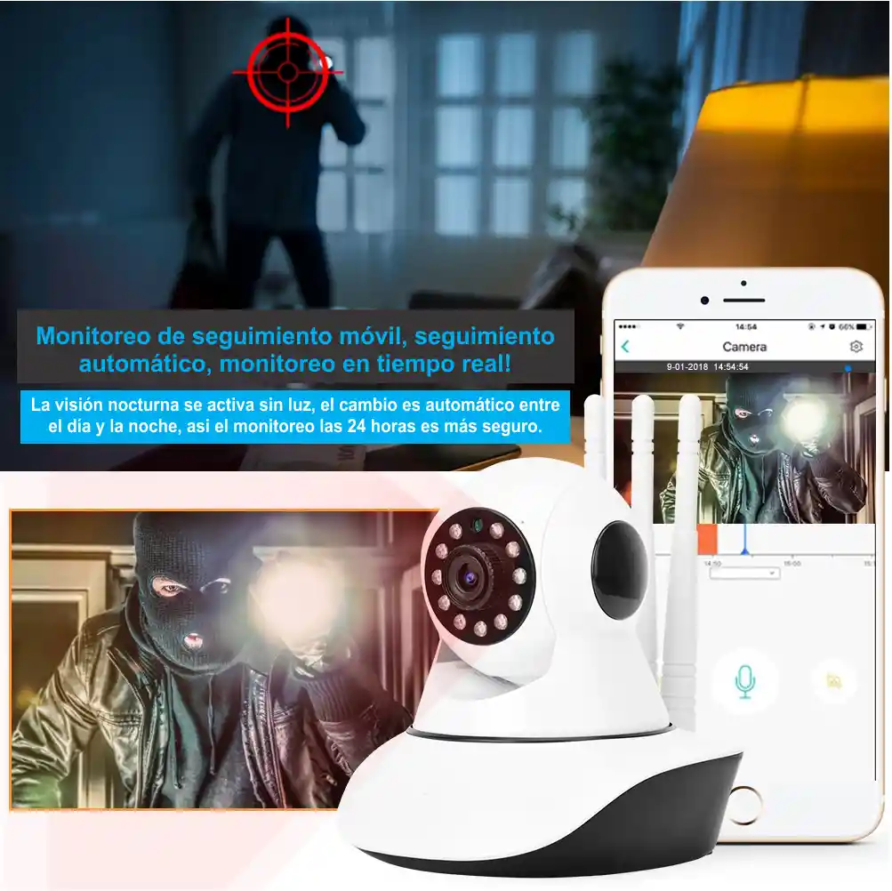 Cámara De Seguridad Ip Wifi 5g Motorizada1080p Hd 360° Yoosee