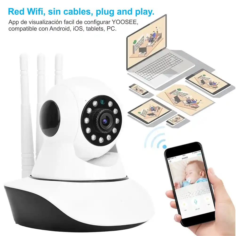 Cámara De Seguridad Ip Wifi 5g Motorizada1080p Hd 360° Yoosee